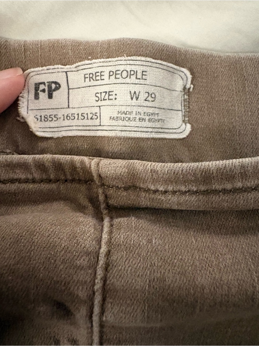 Free People Women's denim Jeggings in Taupe Brown
